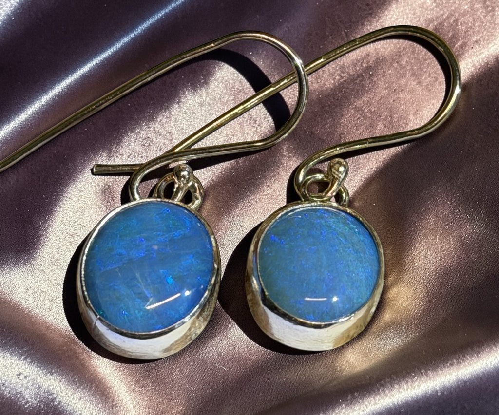 Galaxy Collection - Australian Opal Earrings in silver