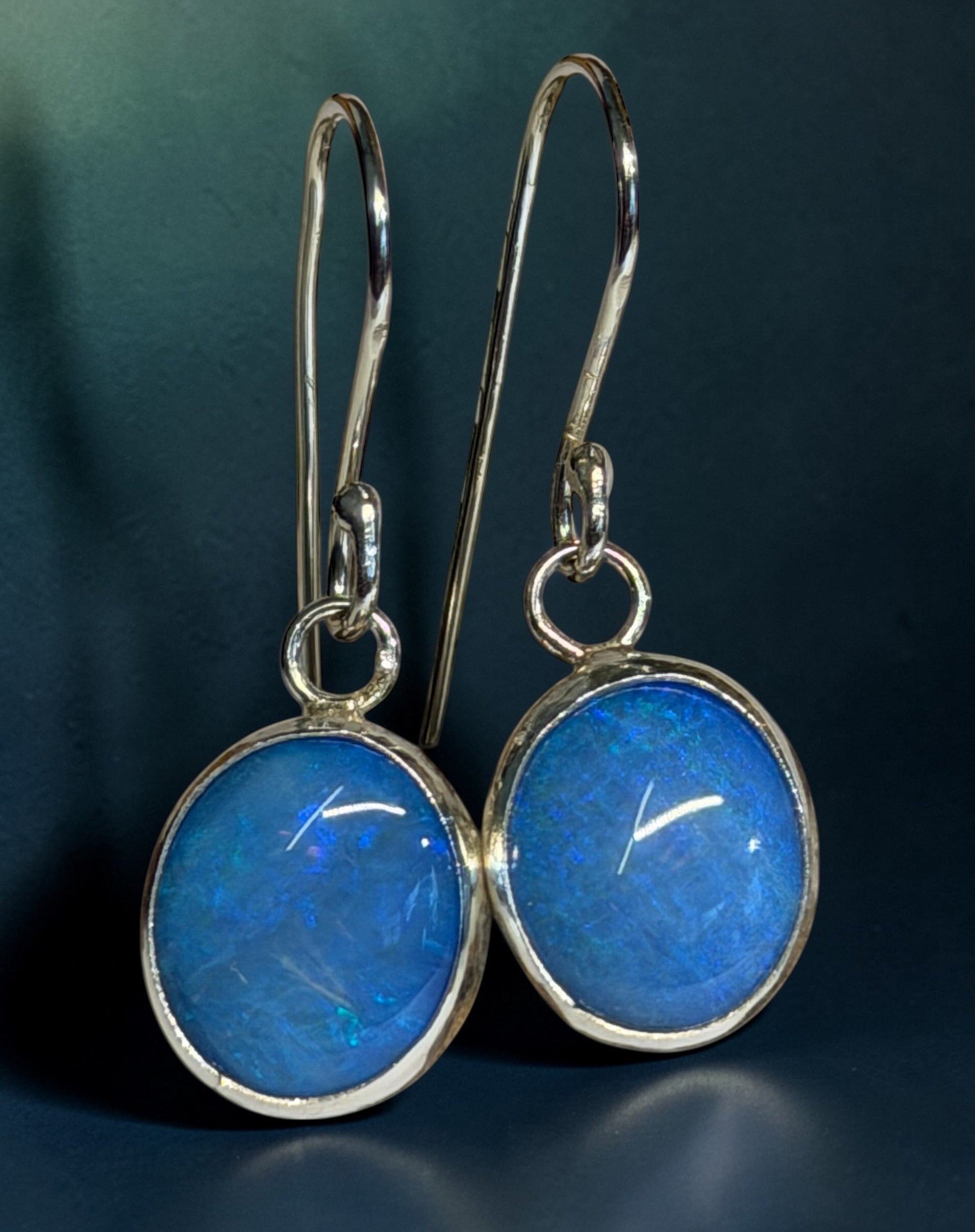 Galaxy Collection - Australian Opal Earrings in silver